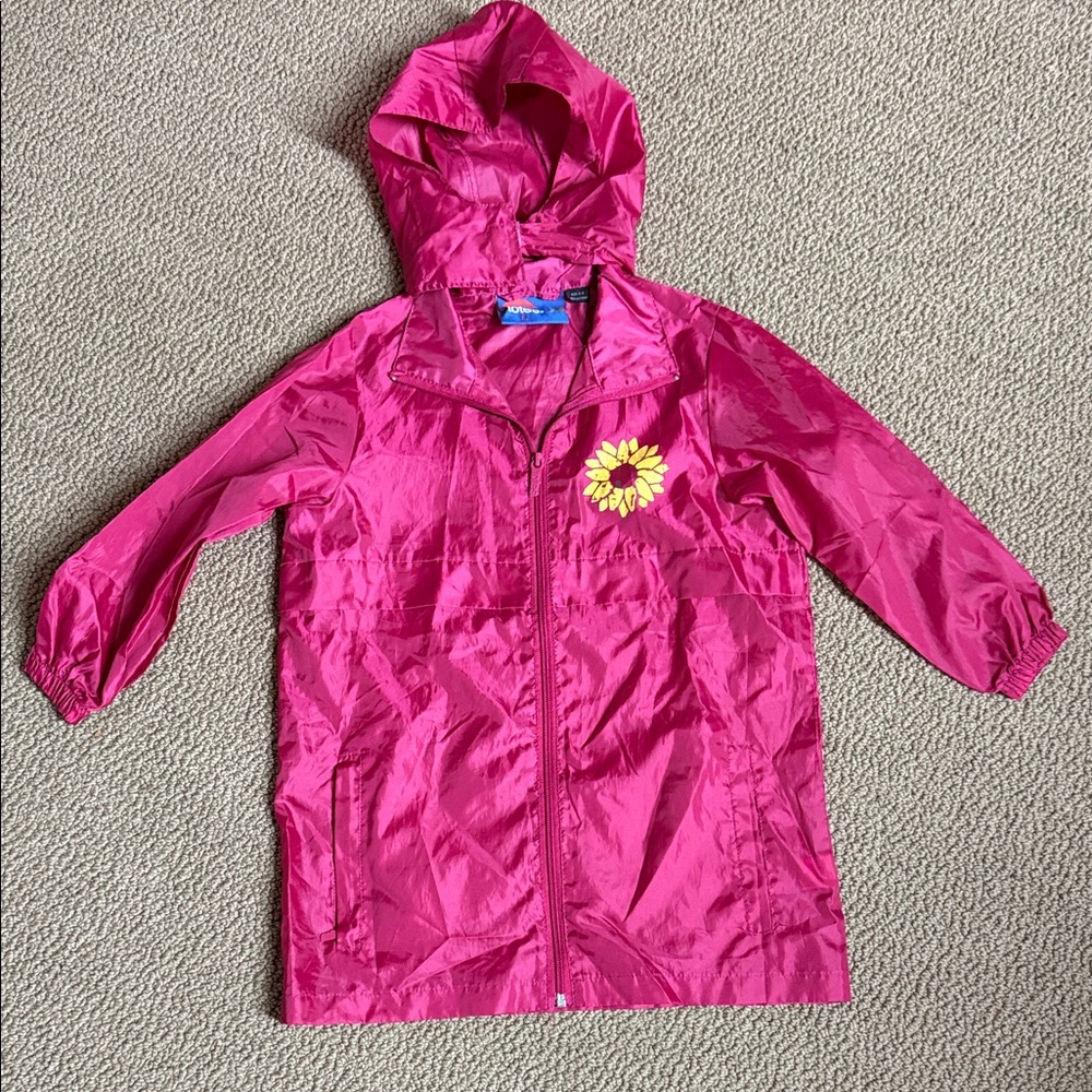 Totes Fuchsia Raincoat with Sunflower